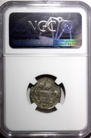 RUSSIA Elizabeth Silver 1745/4 Grivennik OVERDATE NGC AU55 RARE TOP GRADED