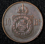 BRAZIL Pedro II Bronze 1869 10 Reis  Minted in Brussels, Belgium KM# 473 ( 520)