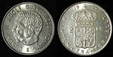 SWEDEN Gustaf VI Adolf Silver 1959 TS 2 Kronor Better Date UNC KM# 827 (28 707)