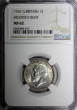 GREAT BRITAIN George V Silver 1926 1 Shilling NGC MS62 1st Year Type KM# 829 (7)