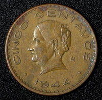Mexico ESTADOS UNIDOS MEXICANOS Bronze 1944 5 Centavos WWII ISSUE KM# 424 (929)