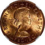 GREAT BRITAIN Elizabeth II 1967 1/2 Penny NGC MS65 RD FULL RED KM# 896 (11)