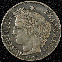 FRANCE Silver 1850 A  20 Centimes Paris Mint KM# 758.1 (24 699)