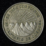 NICARAGUA 1956 50 Centavos Last Year Type Royal British Mint KM# 19.1 (30 102)