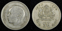 Morocco Hassan II Copper-Nickel 1374 (1974) 50 Santimat  Y# 62 (27 299)