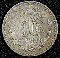 MEXICO Silver 1919 M 10 Centavos 1 YEAR TYPE KM# 429 (27 290)