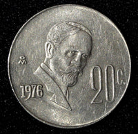 Mexico Copper-Nickel 1976 Mo  20 Centavos  KM# 442 (27 851)