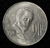 Mexico Copper-Nickel 1976 Mo  20 Centavos  KM# 442 (27 851)