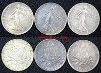FRANCE Silver 1919 50 Centimes XF/aUNC KM# 854 RANDOM PICK (1 Coin)  (24 703)