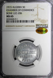 Algeria Aluminum 1915 5 Centimes NGC MS66 TOP GRADED KM# TnB1 (011)