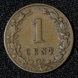 Netherlands William III Bronze 1882 1 Cent Lion KM# 107.1 (30 134)