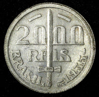 Brazil Silver 1935 2000 Reis Duke of Caxias 1 YEAR TYPE XF KM# 535 (27 504)