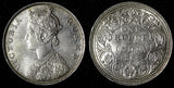 India-British Victoria Silver 1862 (B) Rupee Better Date aUNC KM# 473.1 (28 303)