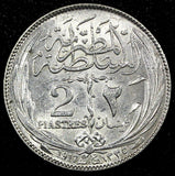 EGYPT OCCUPATION COINAGE Silver AH1335 / 1917 H 2 Piastres aUNC KM#317.2 (652)