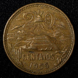 MEXICO  Bronze 1955 Mo 20 Centavos 1st Year Type  KM# 440 (27 544)