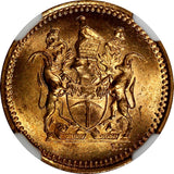 Rhodesia Bronze 1970 1/2 Cent NGC MS65 RD FULL RED KM# 9 (005)