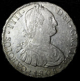 Bolivia Charles IV Silver 1808 PTS PJ 8 Reales Last Year Type XF KM# 73 (551)