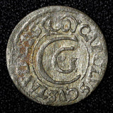 Swedish Livonia City of Riga Carl X Gustav Silver 1657 1 Solidus KM# 50 (27 767)