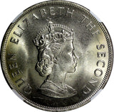 JERSEY Elizabeth II 1966 Crown 5 Shilling NGC MS66 TOP GRADED KM# 28 (018)