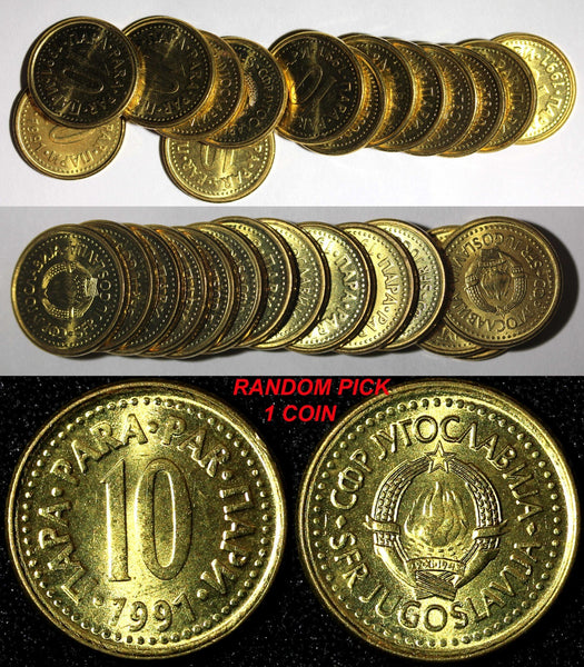 Yugoslavia Brass 1991 10 Para UNC/BU KM# 139 RANDOM PICK (1 Coin) (27 916)