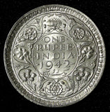 India-British George VI Silver 1942 (B) Rupee Bombay UNC KM# 557 .1 (607)