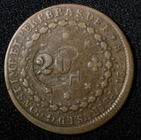 BRAZIL Pedro I 1824 R 20 Reis KM# 436.1 Countermark on 40 Reis KM#363.1 (492)