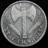 France Aluminum 1944 B 50 Centimes WWII Issue Beaumont Mint KM# 914.2 (24 973)