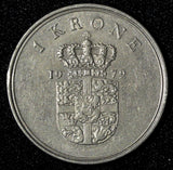 Denmark Frederik IX Copper-Nickel 1972 1 Krone 1 Year Type KM# 851.2 (28 635)