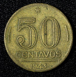 Brazil Getúlio Dornelles Vargas 1943 50 Centavos WWII Issue KM# 557a (27 655)