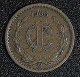 Mexico ESTADOS UNIDOS MEXICANOS Bronze 1906 1 Centavo narrow date KM# 415 (875)