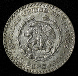 Mexico ESTADOS UNIDOS MEXICANOS Silver 1960 Peso Jose Morelos  KM#459 (28 492)