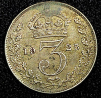 Great Britain George V Silver 1925 3 Pence KM# 813a (24 187)