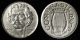 BRAZIL Carlos Gomes Copper-Nickel 1938 300 Reis KM# 538 (27 789)
