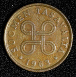 Finland Copper 1963 5 Penniä 1st Year Type  KM# 45 (28 093)