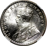India-British George V Silver 1920 (C) Rupee NGC MS63 Calcutta Mint KM# 524 (20)