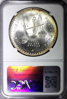 MEXICO Silver 1980 Mo Onza NGC MS66 GEM BU RAINBOW TONED KM# M49b.5 (9)