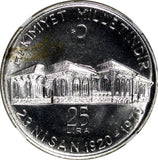 Turkey Silver PROOF 1970 25 Lira NGC MS67 Ankara TOP GRADED FLASHY KM# 897 (015)