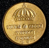Sweden Gustaf VI Adolf Bronze 1958 TS 1 Ore GEM BU Toned KM# 820 (30 216)