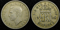 Great Britain George VI Copper-Nickel 1949 6 Pence KM# 875 (24 241)