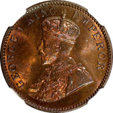 India-British George V Bronze 1936 (C) 1/4 Anna NGC MS65 RB LAST DATE KM#512 (2)