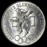 MEXICO Silver 1968 Mo  25 Pesos Olympic Games Rings  22.5 g GEM BU KM# 479.1 (8)