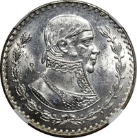 Mexico ESTADOS UNIDOS MEXICANOS Silver 1961 Peso Jose Morelos NGC MS63 KM#459(8)