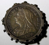GREAT BRITAIN Victoria,Silver-0.92 Brooch ,Pin 1897 1/2 Crown KM# 782 (19.37g.)