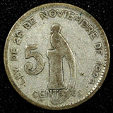 Guatemala Silver 1948 5 Centavos KM# 238.1  (24 440)