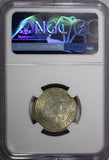 MALAYA George VI Silver 1939 20 Cents NGC MS63 1 Year Type Nice Toned KM# 5 (01)