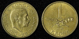 Denmark Aluminum-Bronze Christian X 1946 NS 1 Krone KM# 835 (28 637)