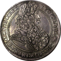 Hungary Leopold I Silver 1695 KB Thaler 45mm NGC AU53 RARE Dav-3264 KM# 214.8