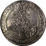 Hungary Leopold I Silver 1695 KB Thaler 45mm NGC AU53 RARE Dav-3264 KM# 214.8