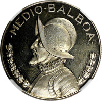 PANAMA PROOF 1974  1/2 Balboa Mintage-18,000 NGC PF67 ULTRA CAMEO KM# 12b (41)