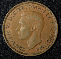 Great Britain George VI Bronze 1940 1 Penny WWII Issue KM# 845 (28 013)